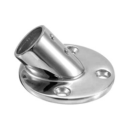 Heavy Dudy Marine Boat Round Base，316 Stainless Steel Yacht Hand Rail Fitting Rail Tube Stanchion Base Column Accessories (Type: 60 Degree, 1 1/4inch)