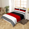 Red Black Stripes Single Comforter Cover Patchwork Geometric Striped Bedding
