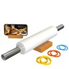 Mepple Marble Rolling Pin with Stainless Steel Handle for Fondant,