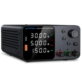 DC Power Supply 30V 5A Adjustable Switching DC Regulated Bench Power Supply with Output Switch/OCP, Variable Lab Power Supply with USB-A & Type-C Fast Charge/Precise Encoder Knobs