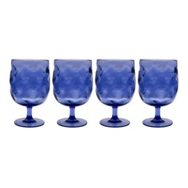 Home Ideas  Set 4 Copas De Acrilico Azules, 350 Ml Cada Uno | Cs-026