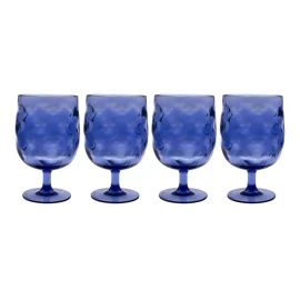 Home Ideas  Set 4 Copas De Acrilico Azules, 350 Ml Cada Uno | Cs-026