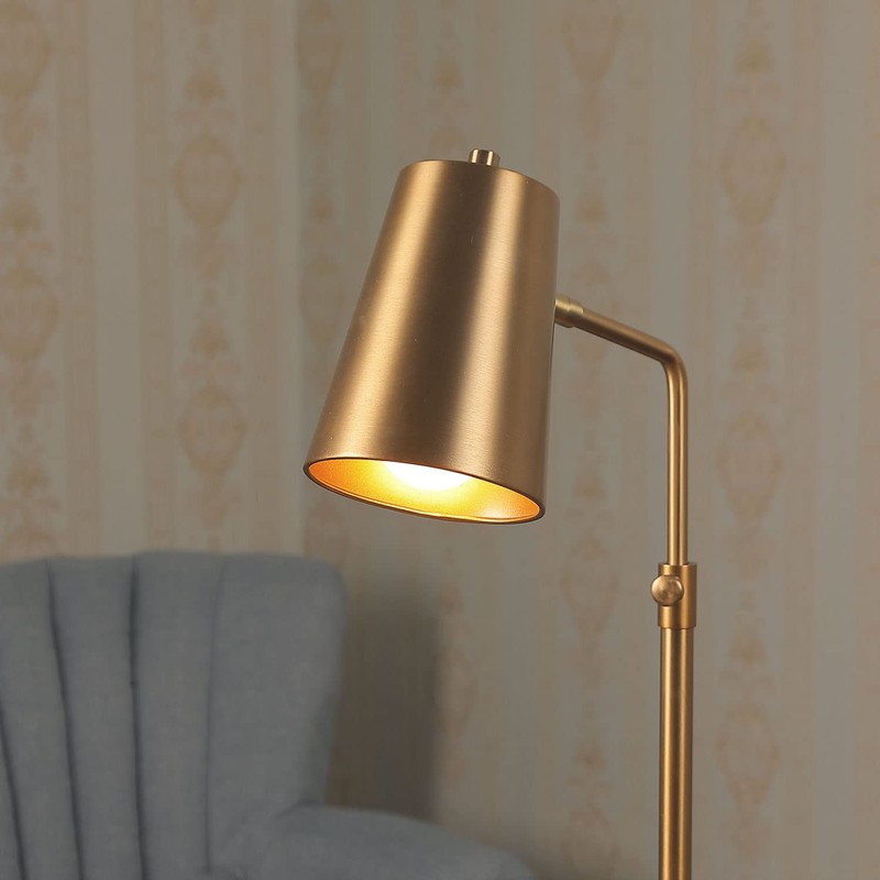 VONLUCE Gold Desk Lamp with LED Bulb Adjustable, Antique Brass