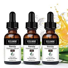 Guanshan Ash, Eelhoe Eternity Vitamin C Serum, para la cara, Suero antienvejecimiento para cara y ojos con vitamina C, ácido hialurónico, vitamina E, Suero iluminador para manchas oscuras