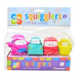 PETERKIN | Play & Learn – SQUIGGLERS – 4 softie water squirters | Pre-school Toys | Bath Toys | Ages 12m+