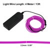 X AUTOHAUX 4 Meter/13ft Neon EL Wire Strip Purple Light