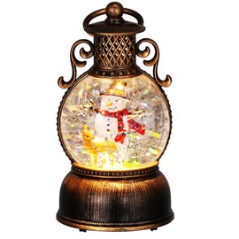 POPETPOP Christmas Lantern Snow Globe with Music: Musical Snowman Globe - Indoor Christmas Decorations for Home, Holiday Parties, And Festive Celebrations