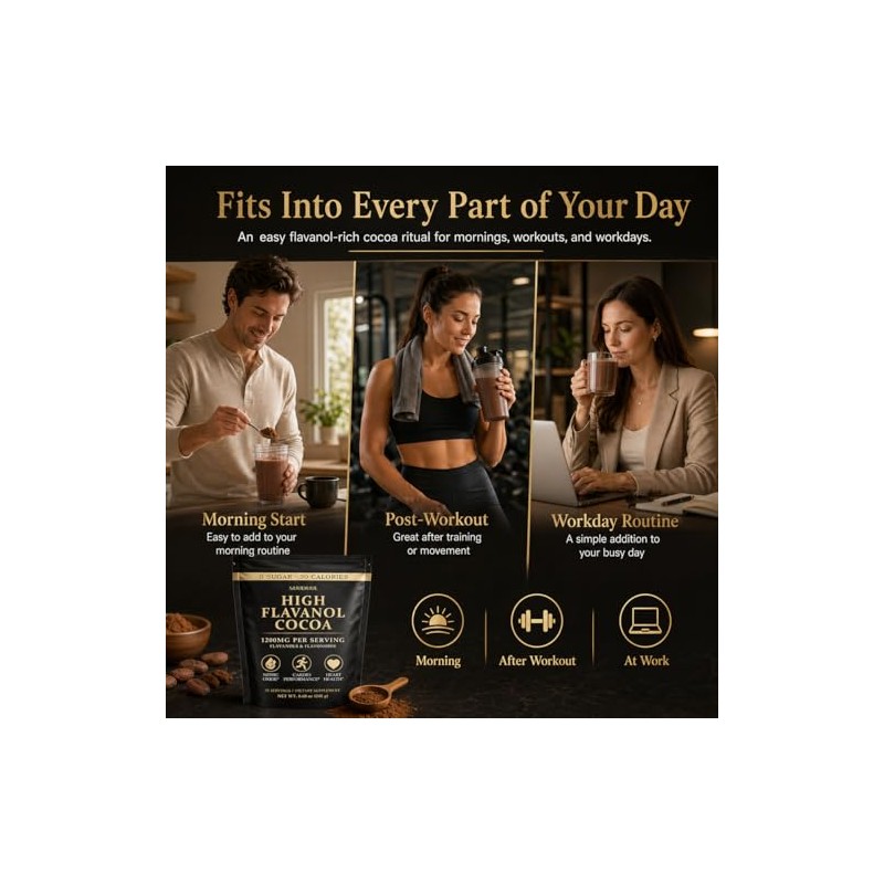 High Flavanol Cocoa Powder 245g, 1200mg Cocoa Flavanols & Flavonoids