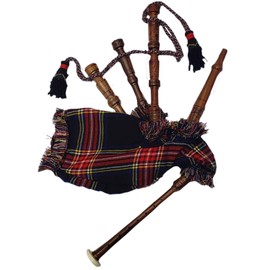 New Baby Mini Bagpipe Toy Playable Beginner Rose wood Black Stewart Cover & Cord Free 2 Reed