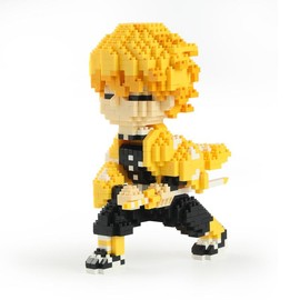 HI-REEKE Demon Anime Figure Slayer Tanjiro Rengoku Inosuke Micro Mini Building Block Toy building  blocks - Color: Zenitsu