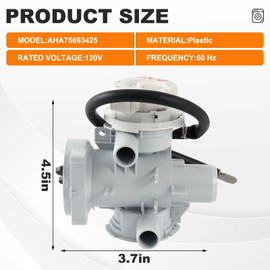 NEW AHA75693425 Washer Drain Pump Assembly Compatible with LG Washer WM3700HVA/00 WM3700HWA/03 WM3400CW/00 Replacement AP6978815 PS12750085 EAP12750085