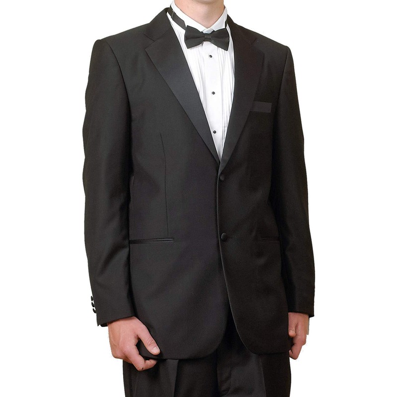 New Mens 5 Piece (5pc) Complete Single Breasted Black Tuxedo
