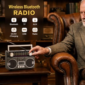 Tendak Portable Retro Radio AM/FM/SW with Dual Speakers
