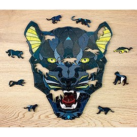 EWA Home Décor – Panther Small 80 Pieces – Wooden Jigsaw Puzzle for Adults – Perfect for Artistic Home Decoration and Mindful Relaxation