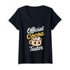 Womens Kawaii Hot Chocolate Cocoa Cute Marshmallow Vibe V-Neck T-Shirt