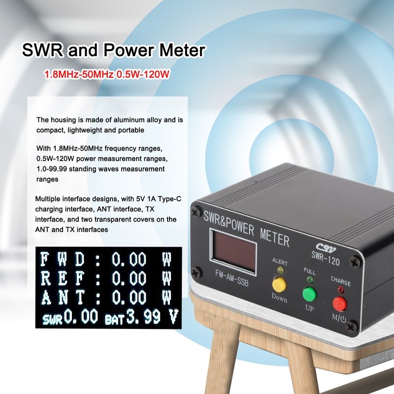 120W SWR and Power Meter Digital Display 1.8MHz SWR Tester
