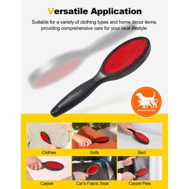 Lint Brush & Lint Remover - Dual-Sided Reusable Pet Hair Remover for Clothes, Carpets, Furniture & Fabrics (2 Pack)