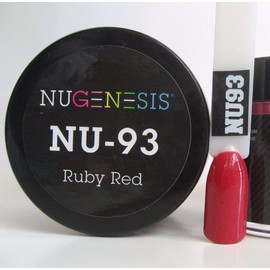 NuGenesis Nail Dipping Powder Color 1.5oz/43g jar - (NU93 RUBY RED)