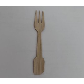 Bamboo Cutlery - 200PK Forks Spatula 2 in 1 4.7" Disposable Small 100% Compostable Cutlery Set Eco Friendly Renewable Natural Bamboo Disposable Fork Bulk for Dessert/Fruit