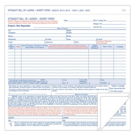 Hazardous Material Short Form, 7 x 8 1/2, Three-Part Carbonless, 250 Forms