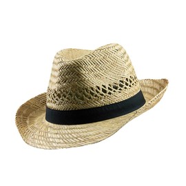 Black Jungle Varadero Straw Hat Natural Summer Hat Straw Hats Havana Hat Unisex Bogart Fedora Hat, natural