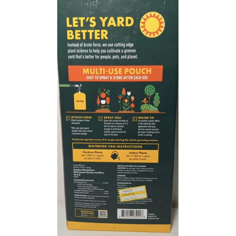 Sunday NEW Sunday Wonderfert Lawn All-Purpose Lawn Jumpstart Fertilizer Multi-Use