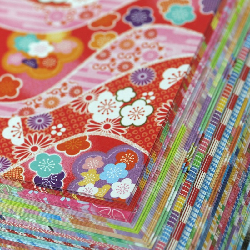 Toyo Origami Japanese Washi Paper Style, Chiyogami, Double-Sided, 7.5cm squares,
