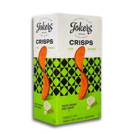 Jokers Rye Bread Crisps Sour Cream & Greens Flavor – 12 Boxes x 90g