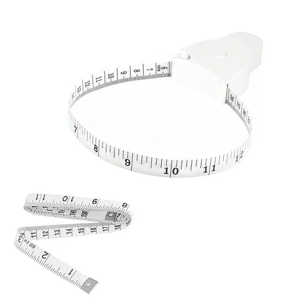 Ruban à mesurer rétractable pour mesurer le corps, outil de règle de mesure du corps double face de 150 cm/59 pouces pour coudre des vêtements sur mesure(White)