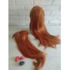 Caracterización Luna Peluca Asuka Langley Evangelion Cosplay Naranja Con Clips