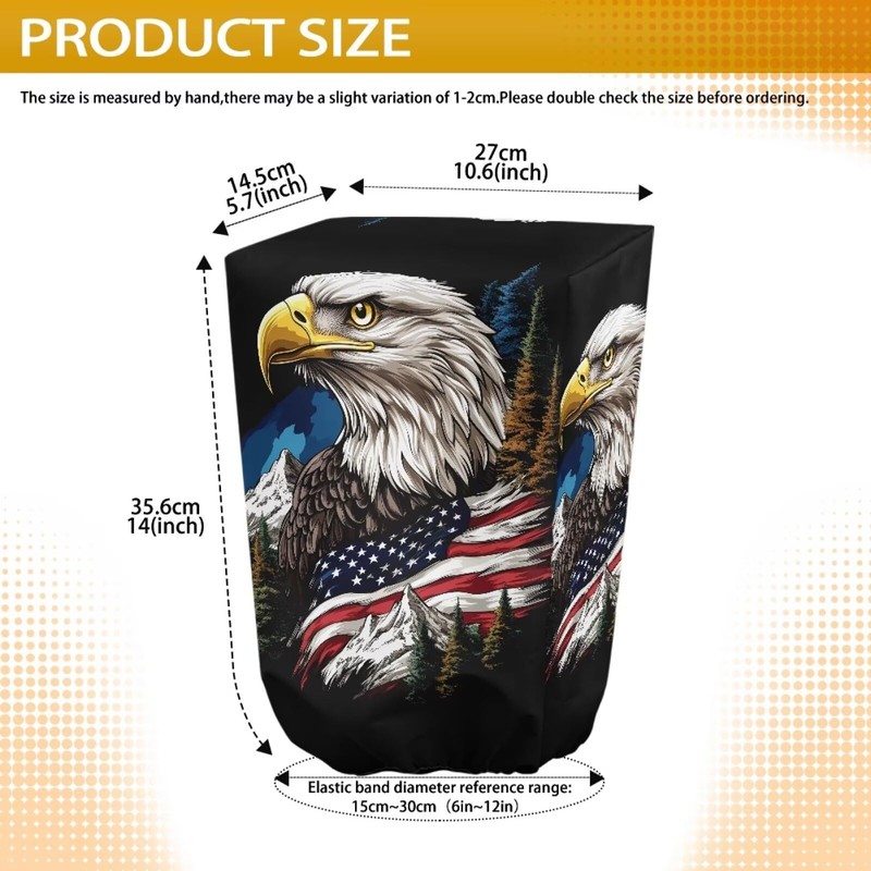 Wismoutput American Flag Eagle 300D Polyester Waterproof Universal Trailer, RV