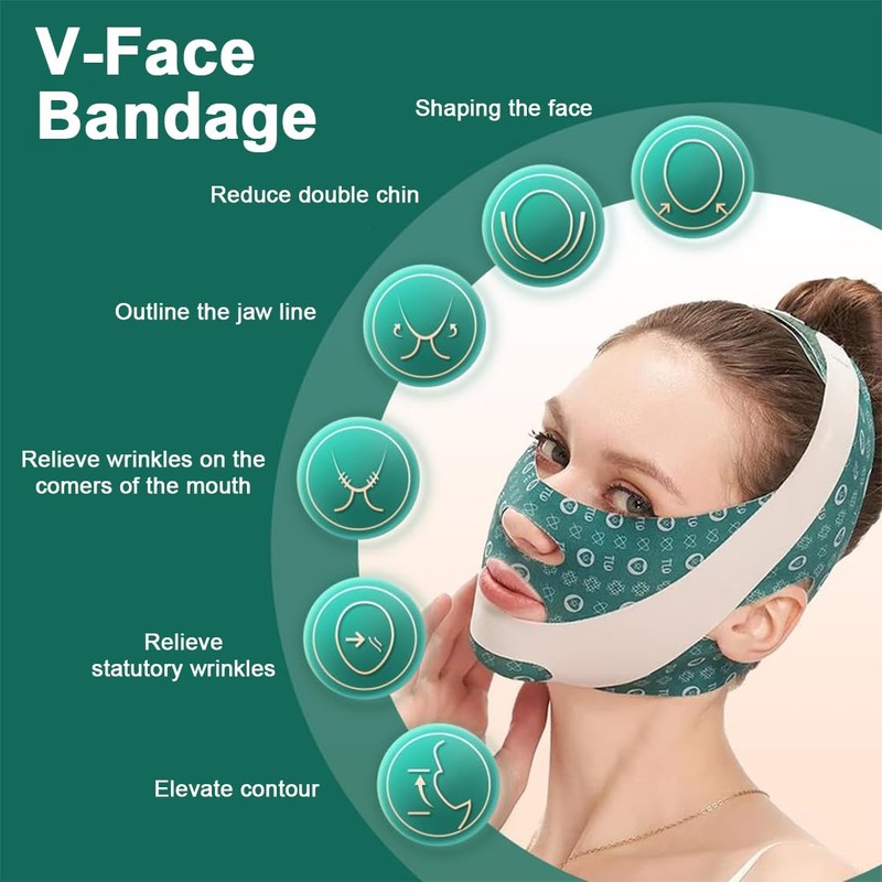 ZKGYUS Reusable chin strap, V-shaped chin face tightening band, face