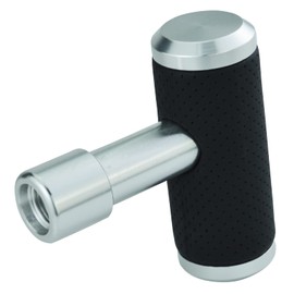 Temzzer T Shifter Knob Leather Shift Knob Gear Shift Stick Head for Most Manual Automatic Vehicles (Silver)
