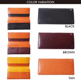 Arnold Palmer ITALY7 APT-3539 Men's Long Wallet, Italian Leather, Tricolor Embroidery, Tan