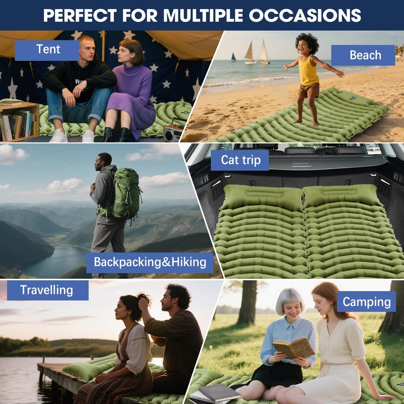 Pretyw Sleeping Pad for Camping - Ultralight Camping Mattress with