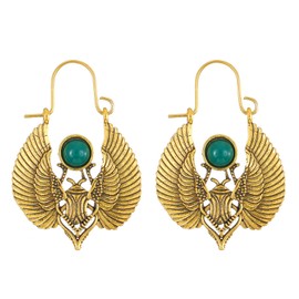 LUOFENG Earrings Pendant,Vintage Egyptian Inspired Sacred Scarab Earrings for Gypsy Tribal Women Fashionable Egyptian Inspired Large Earring Drop