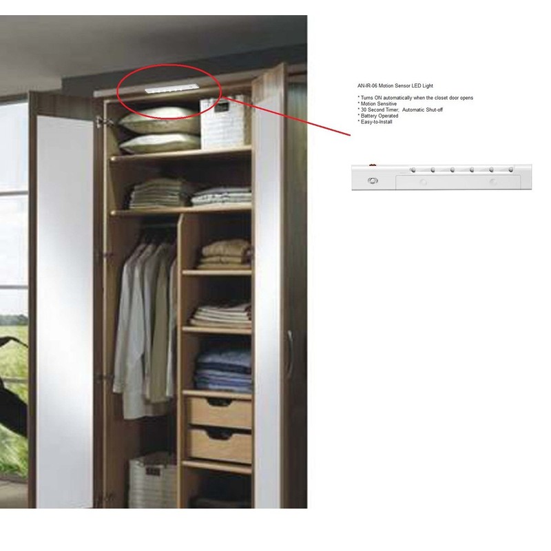 Battery-Operated LED Cabinet, Drawer and Under-Cabinet Light with Motion-Sensor Function,