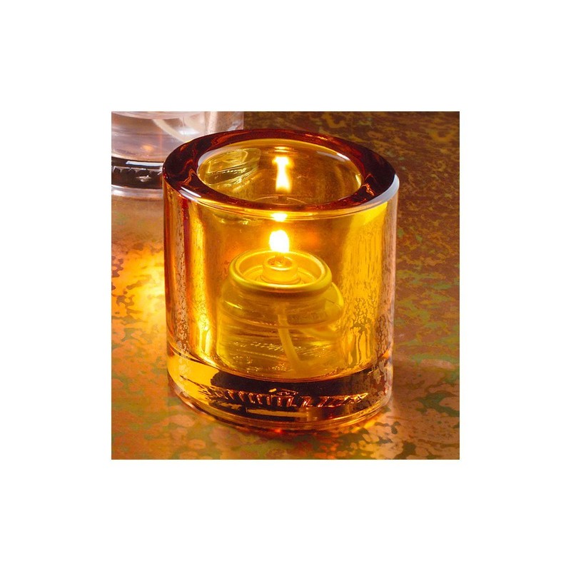 Hollowick Amber Thick Glass Tealight Lamp