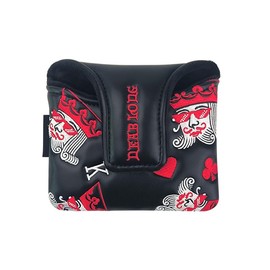 KOOLEVER Mallet Putter Headcover, Golf Putter Head Covers, PU Leather King Embroidery Magnetic Closure Square for Golf Headcover, for Odyssey putter covers