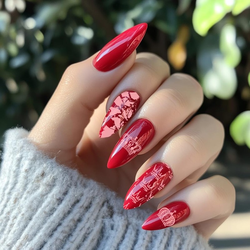 PH PandaHall 5pcs Crown Nail Stamping King Queen Nail Art