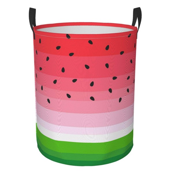 KiuLoam Summer Watermelon Fruit Laundry Baskets, Bedroom Hamper Collapsible Waterproof