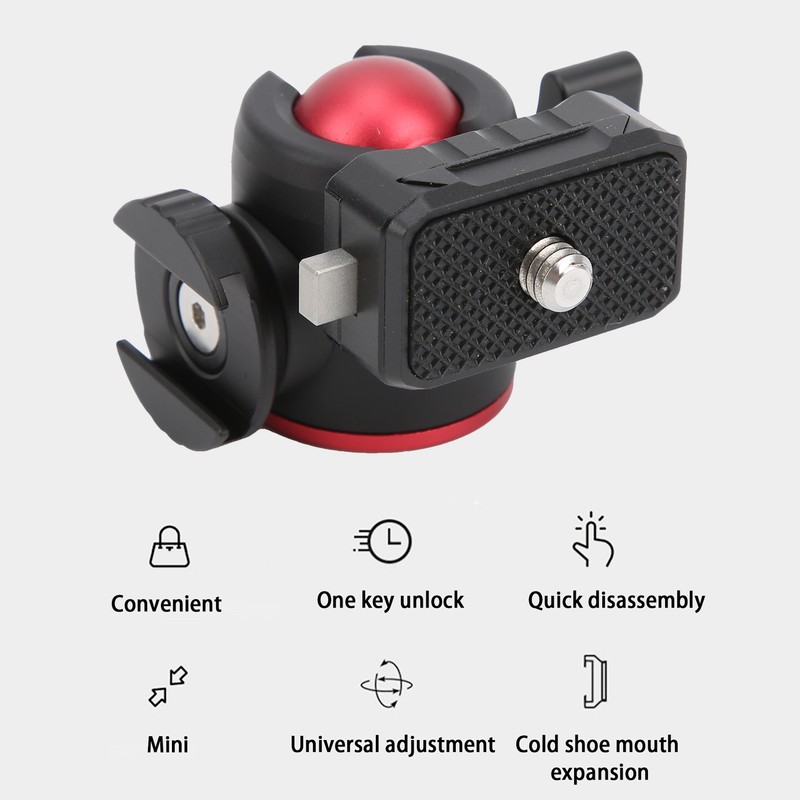 Tripod Ball Heads Metal 360 Degree Rotating with Cold Shoe