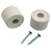 Rubber Door Stops/Wall Protectors with Screws (Large (33mm) White)
