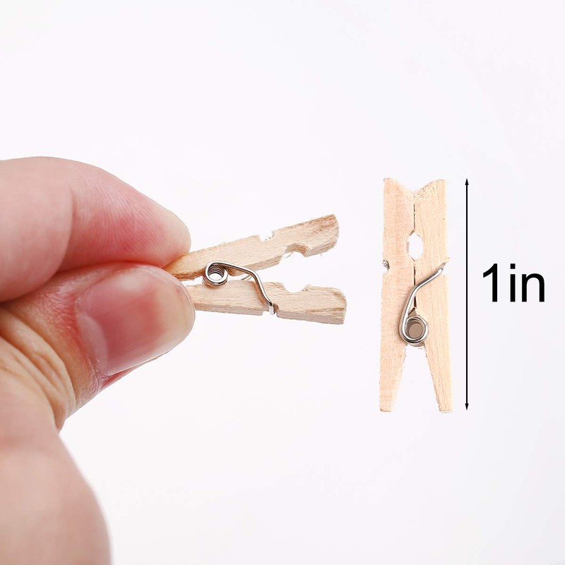 CCINEE 150 PCS Mini Wooden Clothespins,Multi-Function Clothespins Photo Paper Peg