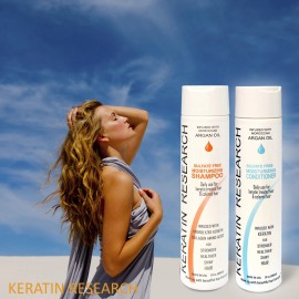 Keratin Research Argan Oil Infused Sulfate Free Shampoo and Conditioner for Keratin Colored Hair