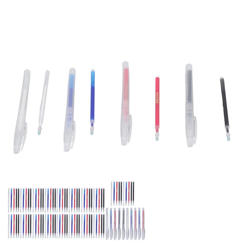 100Pcs Heat Erase Pens Erasable Smoother Writing Various Colors Fabric