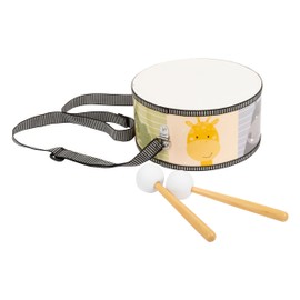 small foot Colourful Wilderness Drum with Animal Motifs and Wooden Drum Mallets for Children from 3 Years, 11952, Green