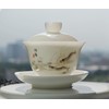 Liang baobao Ice Jade White Porcelain Gaiwan,5oz Teacup Suet-fat Jade
