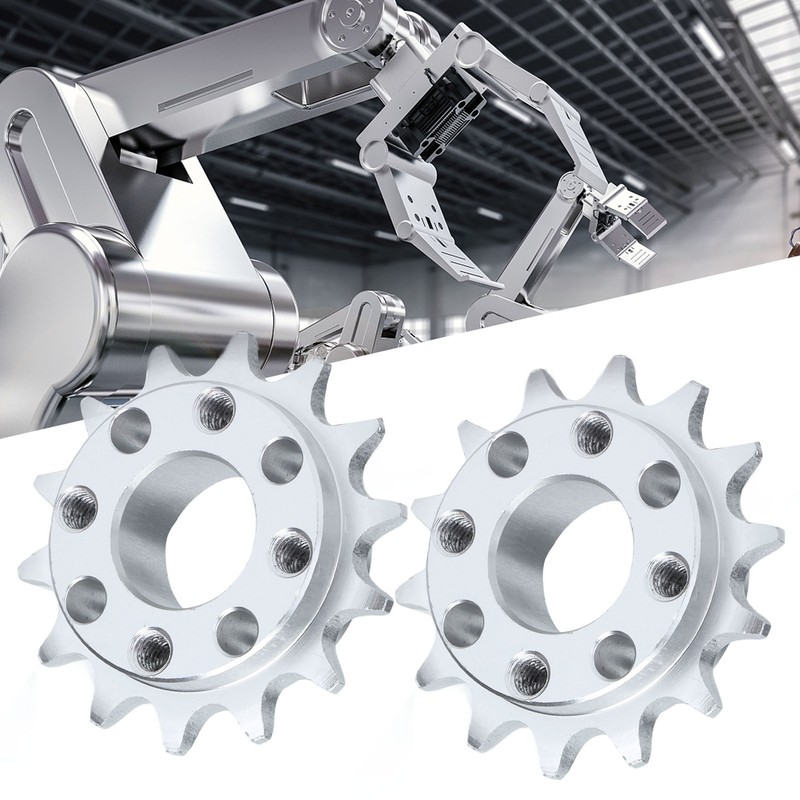 2Pcs Sprocket Gear Aluminum Anodic Oxidation Gears for Robots Machinery