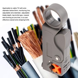 Heayzoki Cable Stripper Coaxial Wire Coax Stripping Tool,Mini Wire Stripper Cutter for RG6, RG59/62 and RG58